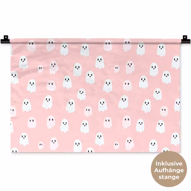 Spookjes - Patroon - Roze Wandkleed katoen klein 269 -t3d_DE
