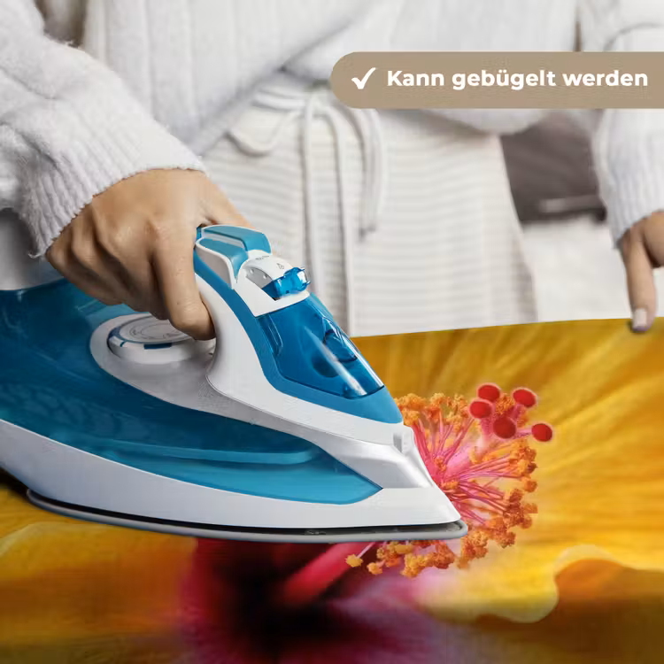 Geel - Hibiscus - Tropisch Wandkleed katoen klein -tsfeer9_DE