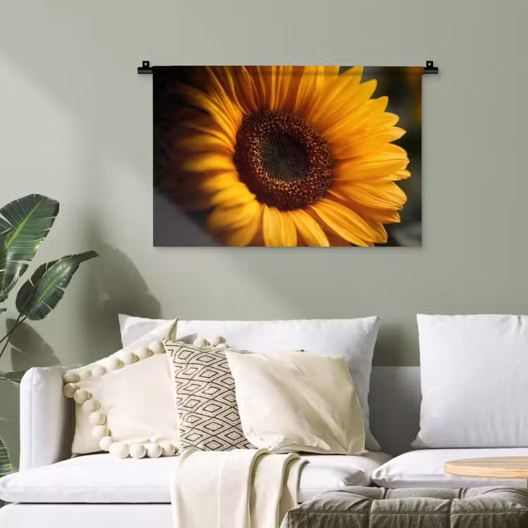 Geel - Zonnebloem - Zomers Wandkleed katoen klein -sfeer7