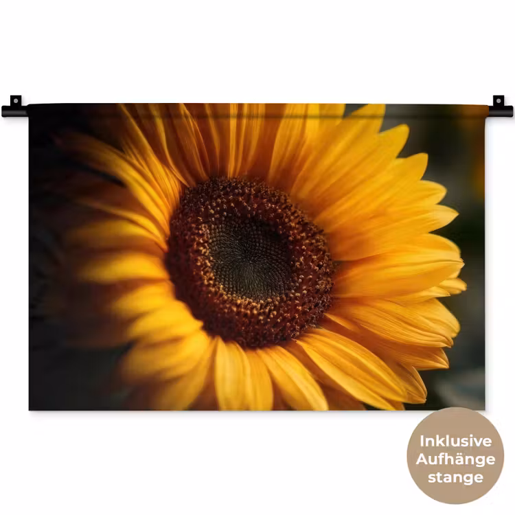 Geel - Zonnebloem - Zomers Wandkleed katoen klein -t3d_DE