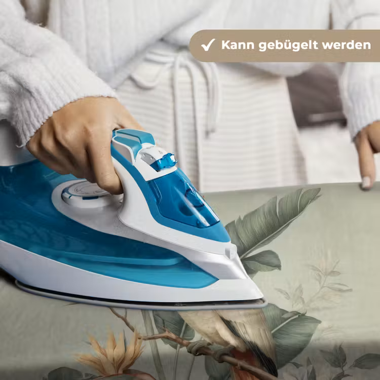 Gele kuifkaketoe - paradijsvogelbloemen - Groen Wandkleed katoen klein -tsfeer9_DE