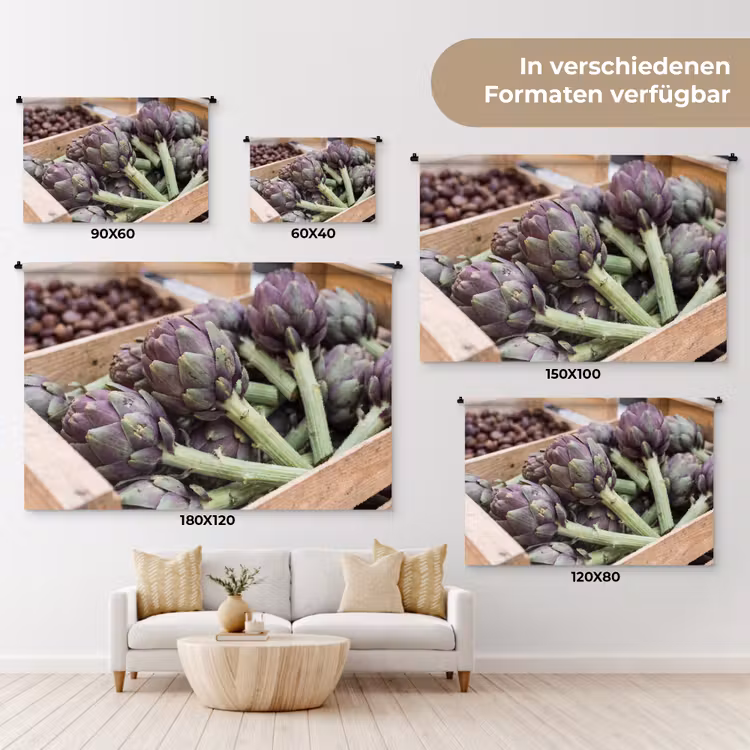 Wandteppich - Gemüse – Markt – Frisch - Groenten - Markt - Vers Wandkleed katoen klein