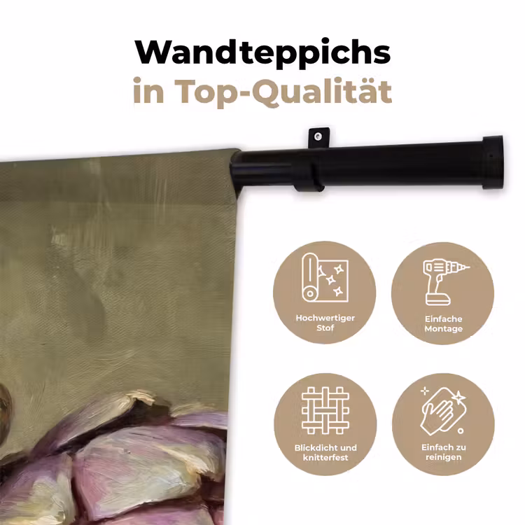 Wandteppich - Gemüse – Stillleben – Gemälde - Groente - Stilleven - Schilderij Wandkleed katoen klein