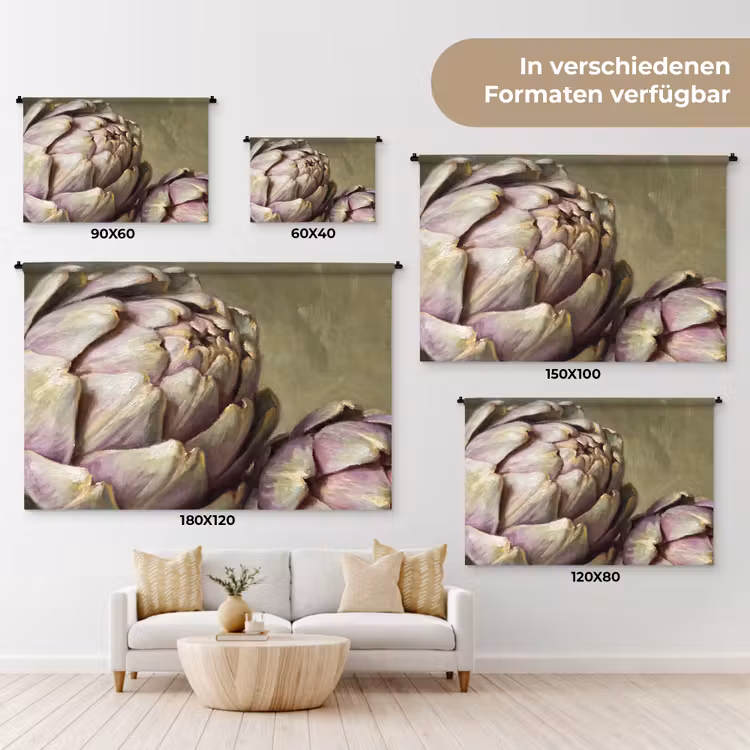 Wandteppich - Gemüse – Stillleben – Gemälde - Groente - Stilleven - Schilderij Wandkleed katoen klein