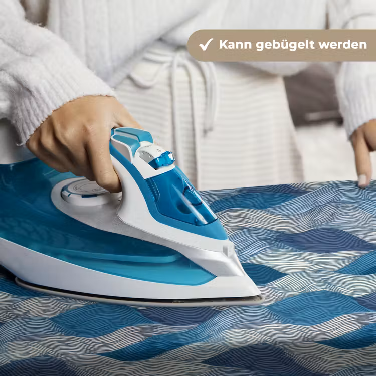 Getekend - Blauw - Wit - Golvend - Streepjes Wandkleed katoen klein 269 -tsfeer9_DE