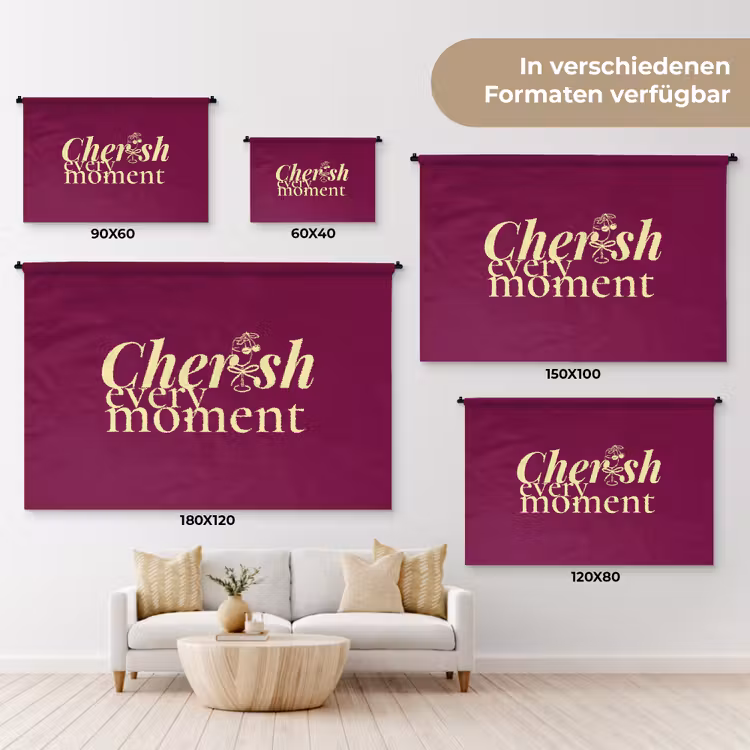 Cherish every moment - Cocktailglas - Bordeaux Wandkleed katoen klein -tsfeer8_DE
