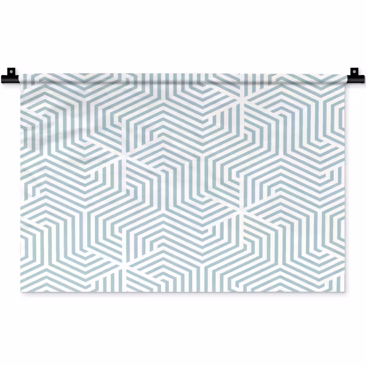 Geometrie - Lijn - Groen - Patroon Wandkleed katoen klein 269 -zz3d