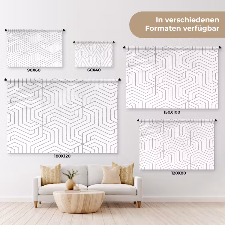 Geometrie - Lijn - Patroon Wandkleed katoen klein 269 -tsfeer8_DE