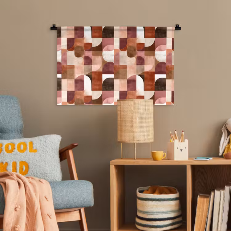Geometrie - Modern - Retro Wandkleed katoen klein 269 -wsfeer4_kind
