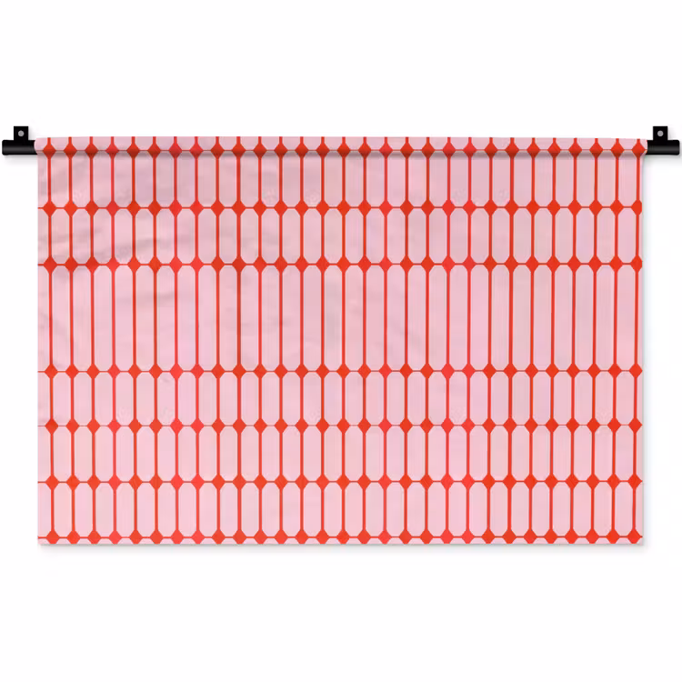 Geometrisch - Minimalistisch - Rood - Roze Wandkleed katoen klein 269 -zz3d