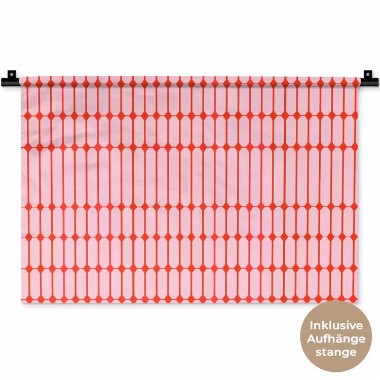 Geometrisch - Minimalistisch - Rood - Roze Wandkleed katoen klein 269 -t3d_DE