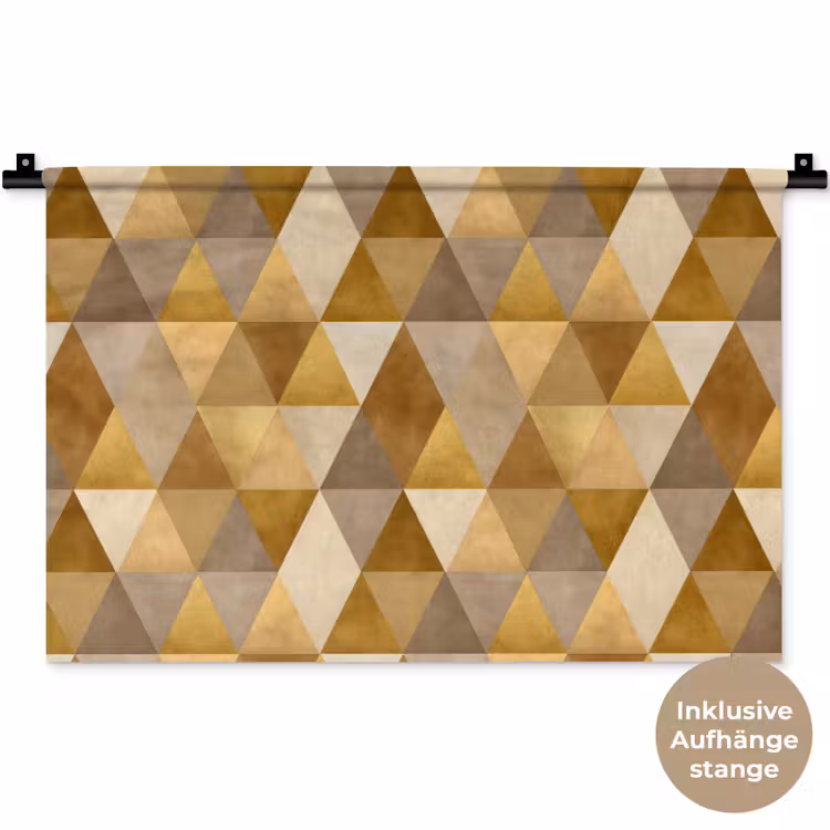 Geometrisch - Driehoek - Goud Wandkleed katoen klein 269 -t3d_DE