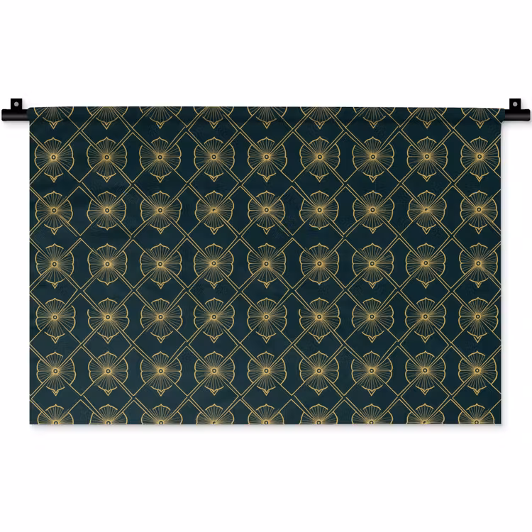 Geometrisch - Elegant - Groen Wandkleed katoen klein 269 -zz3d