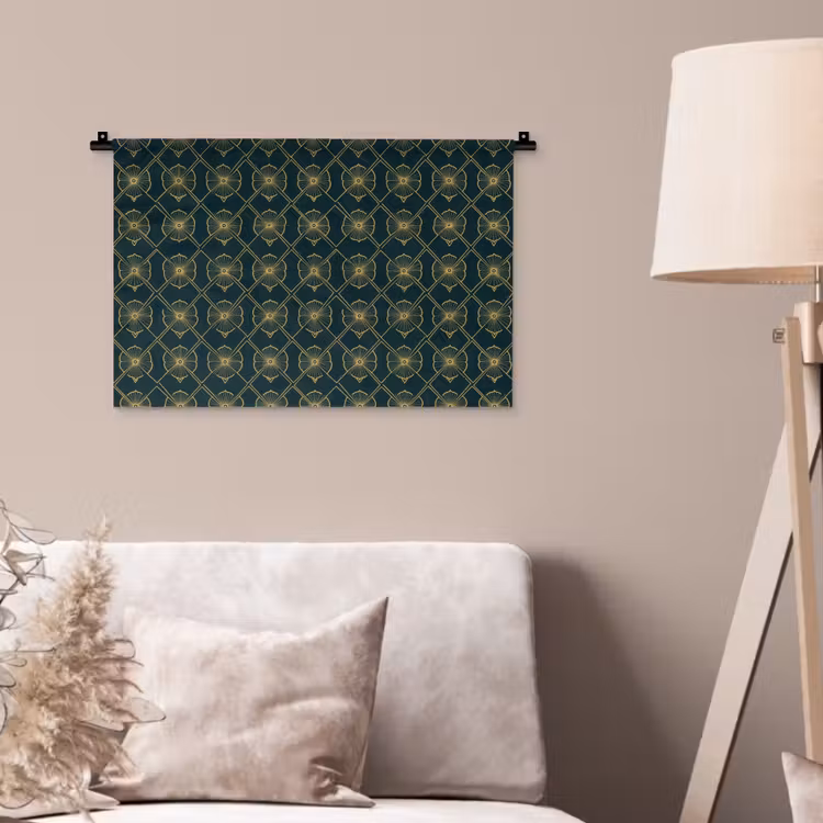 Geometrisch - Elegant - Groen Wandkleed katoen klein 269 -sfeer4