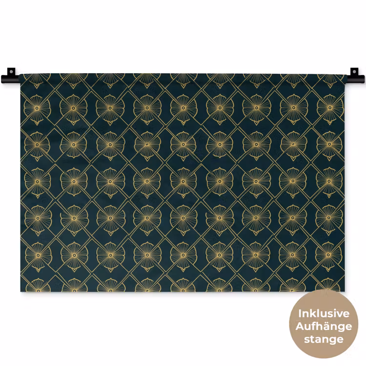 Geometrisch - Elegant - Groen Wandkleed katoen klein 269 -t3d_DE