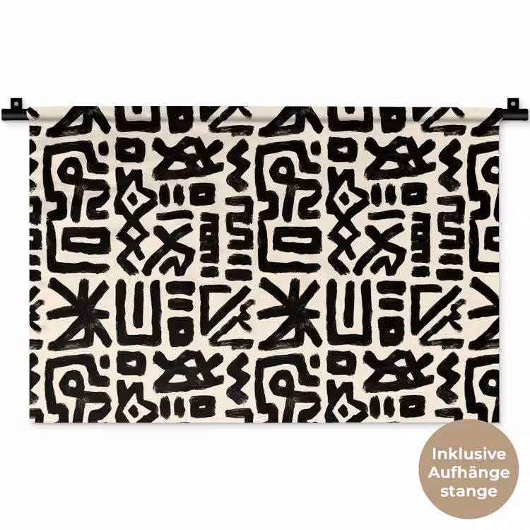 Geometrisch - Figuren - Zwart Wandkleed katoen klein 269 -t3d_DE