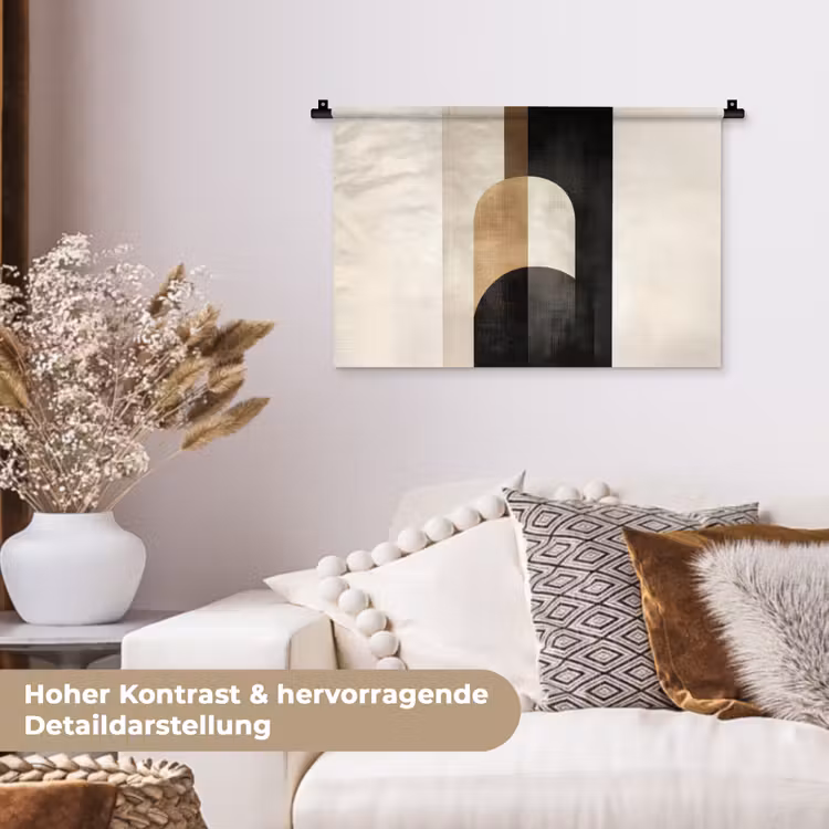 Geometrische - Vormen - Wit Wandkleed katoen klein -tsfeer1_DE