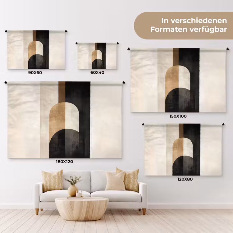 Geometrische - Vormen - Wit Wandkleed katoen klein -tsfeer8_DE