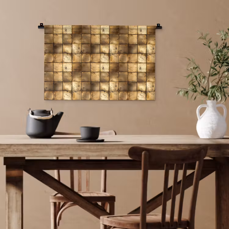 Geometrisch - Tegels - Goud Wandkleed katoen klein 269 -sfeer6