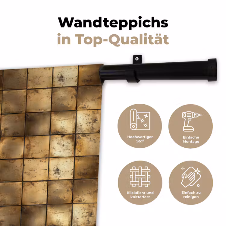 Geometrisch - Tegels - Goud Wandkleed katoen klein 269 -tsfeer2_DE