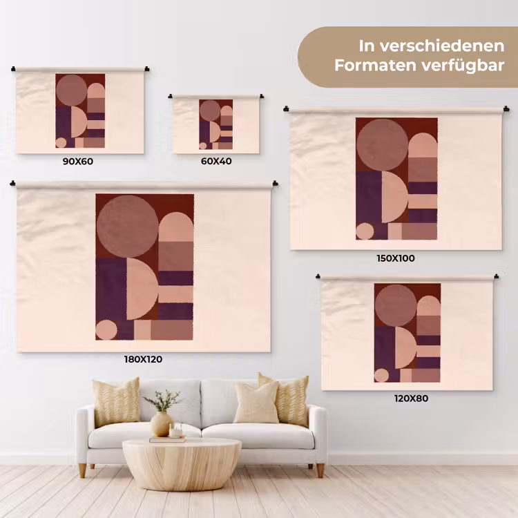 Geometrisch - Cirkels - Rood Wandkleed katoen klein -tsfeer8_DE