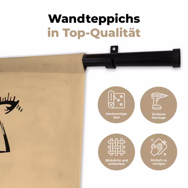 Geometrisch - Felle kleuren - Kubistische stijl Wandkleed katoen klein -tsfeer2_DE