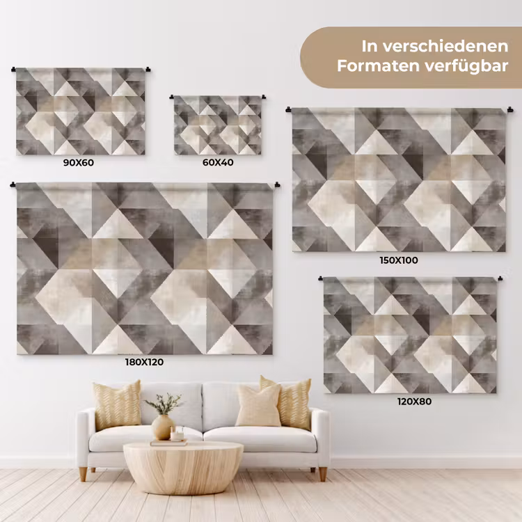Geometrisch - Motief - Aardetinten Wandkleed katoen klein 269 -tsfeer8_DE