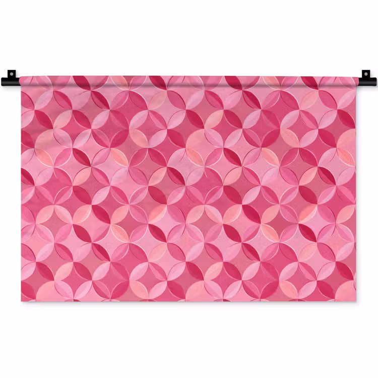 Geometrisch - Mozaïek - Modern - Roze Wandkleed katoen klein 269 -zz3d