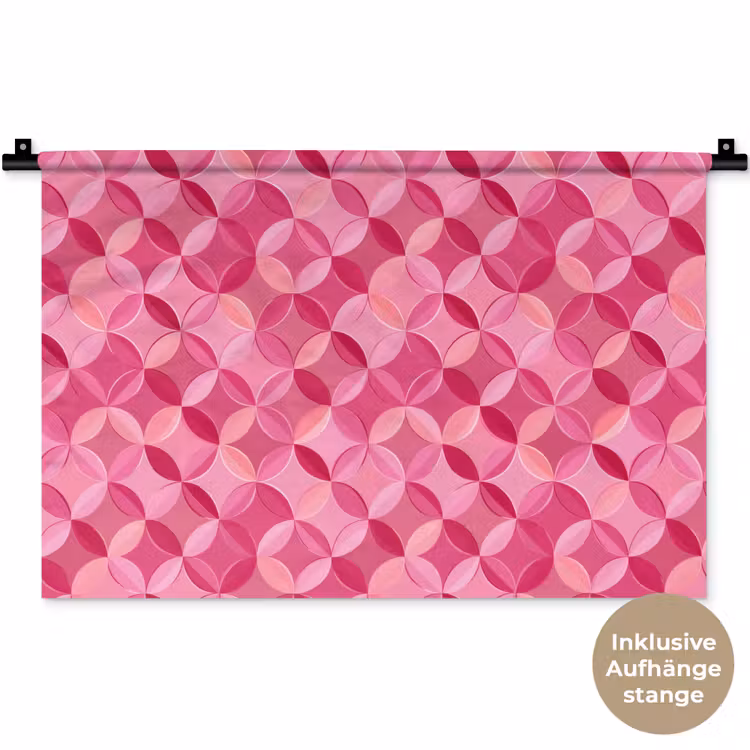 Geometrisch - Mozaïek - Modern - Roze Wandkleed katoen klein 269 -t3d_DE