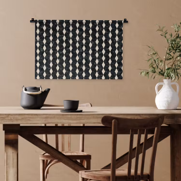 Geometrisch - Patroon - Marmer - Groen Wandkleed katoen klein 269 -sfeer6