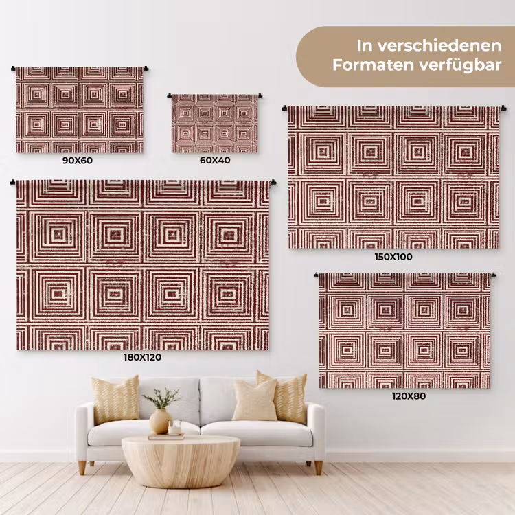 Geometrisch - Patroon - Rood Wandkleed katoen klein 269 -tsfeer8_DE