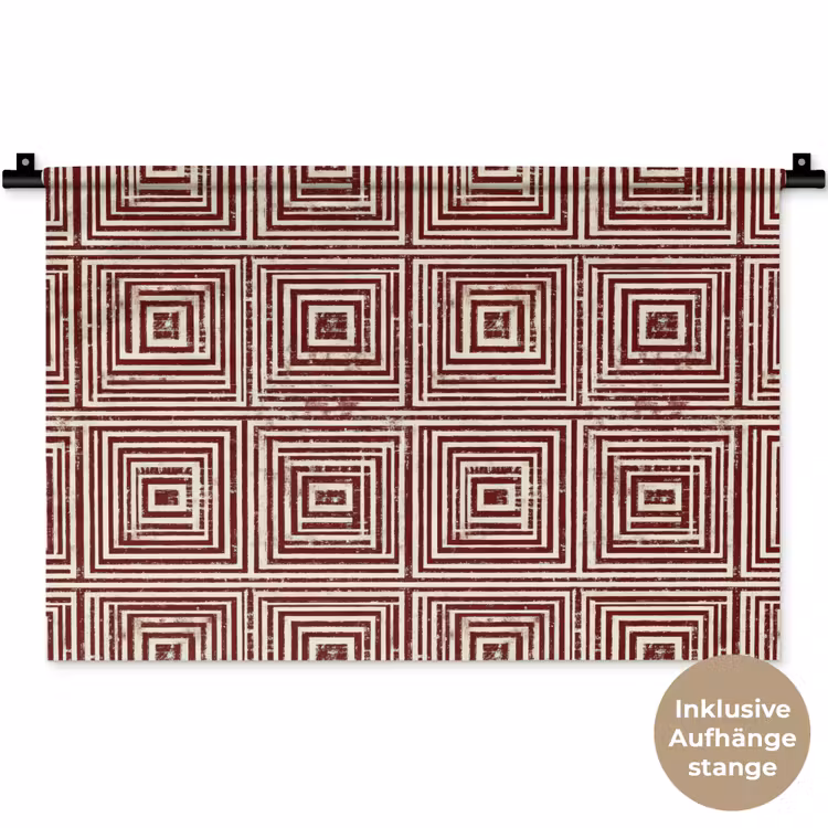 Geometrisch - Patroon - Rood Wandkleed katoen klein 269 -t3d_DE