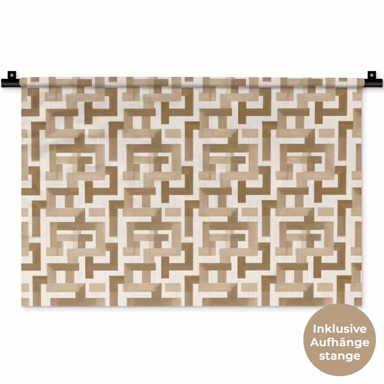 Geometrisch - Retro - Bruin Wandkleed katoen klein 269 -t3d_DE