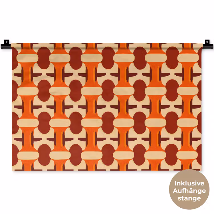 Geometrisch - Retro - Oranje Wandkleed katoen klein 269 -t3d_DE