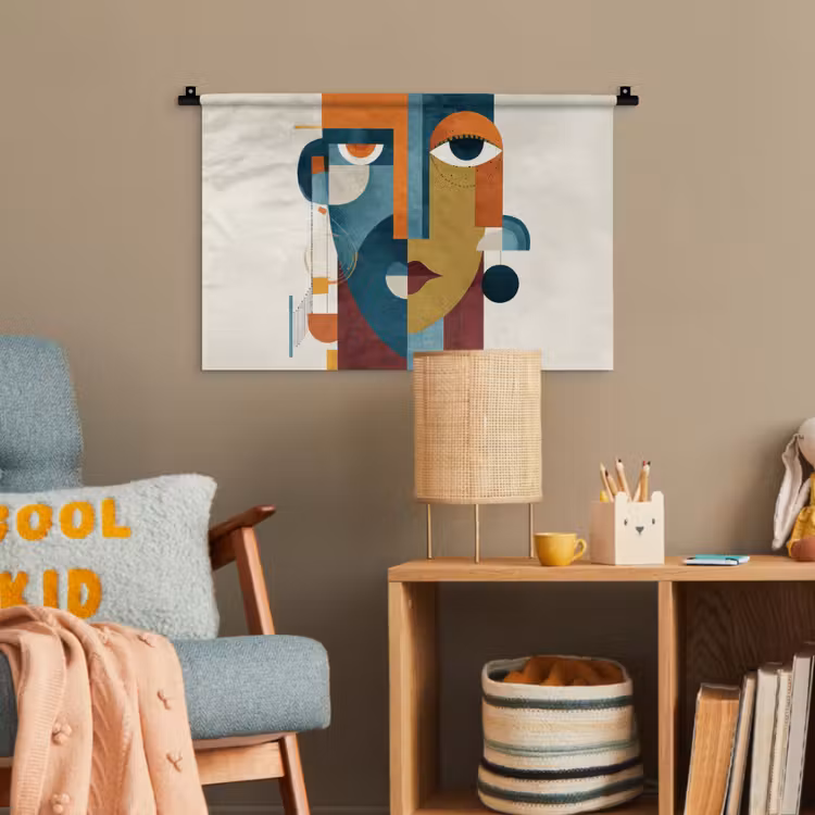 Geometrisch - Strakke vormen - Kleurrijk Wandkleed katoen klein -wsfeer4_kind