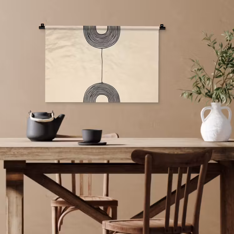 Geometrische bogen - Minimalistisch - Symmetrisch Wandkleed katoen klein -sfeer6