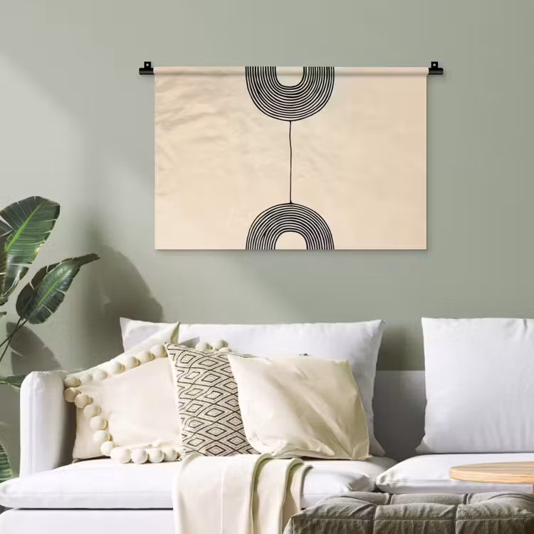 Geometrische bogen - Minimalistisch - Symmetrisch Wandkleed katoen klein -sfeer7