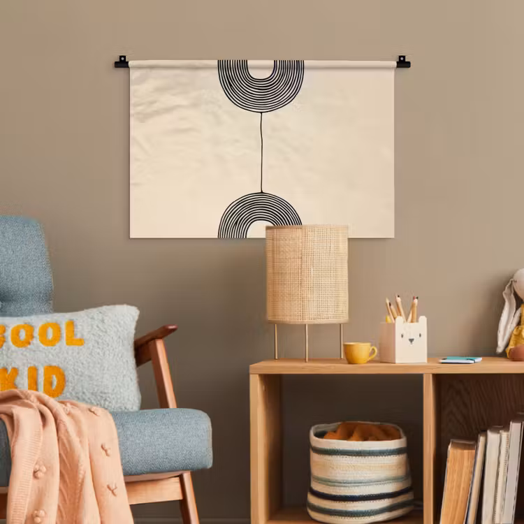 Geometrische bogen - Minimalistisch - Symmetrisch Wandkleed katoen klein -wsfeer4_kind