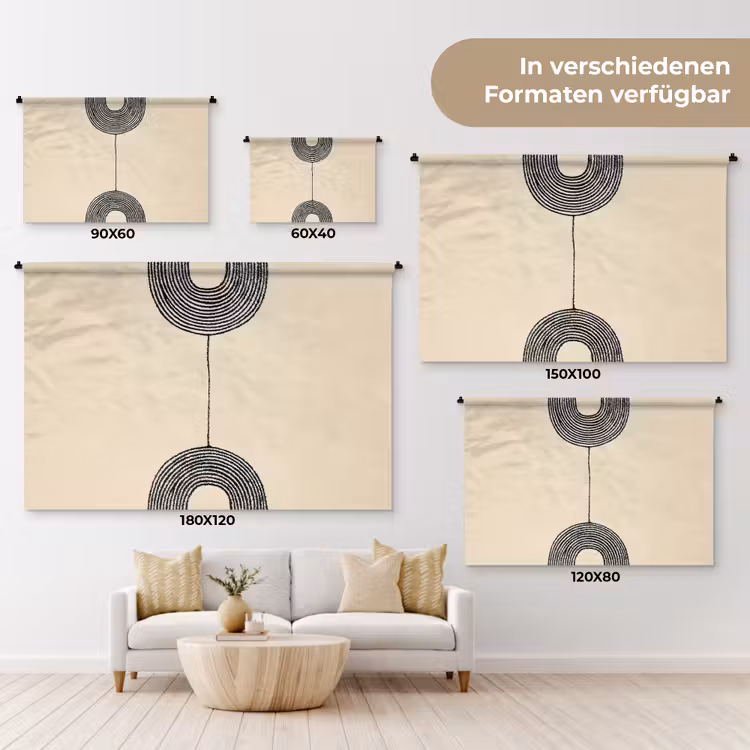 Geometrische bogen - Minimalistisch - Symmetrisch Wandkleed katoen klein -tsfeer8_DE