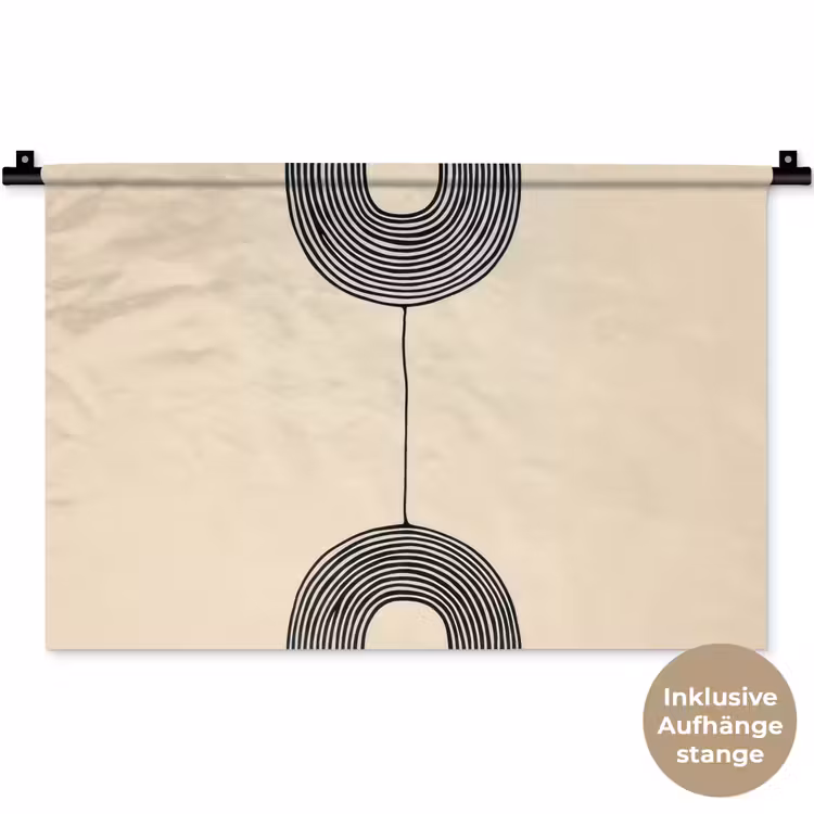 Geometrische bogen - Minimalistisch - Symmetrisch Wandkleed katoen klein -t3d_DE
