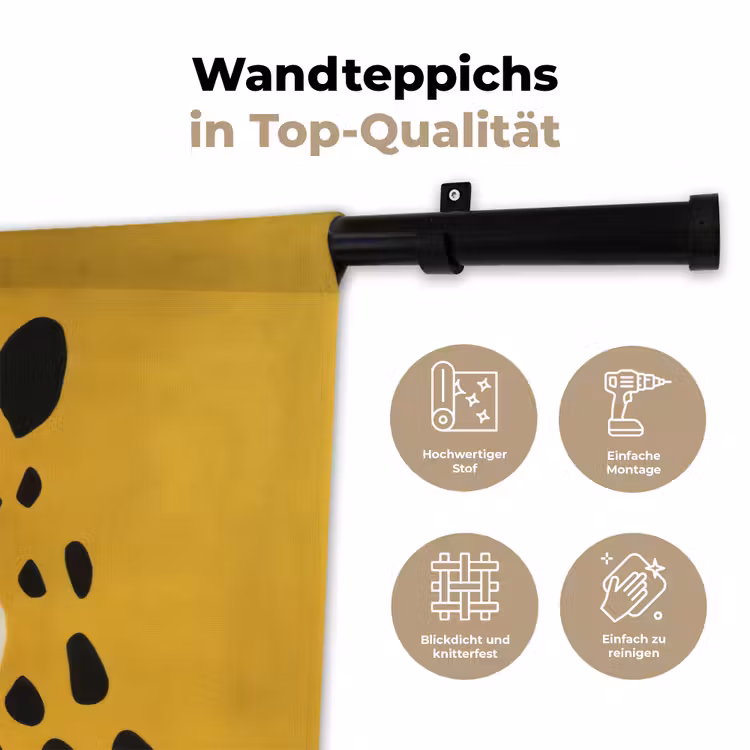 Cheetah - Illustratie - Geel Wandkleed katoen klein -tsfeer2_DE