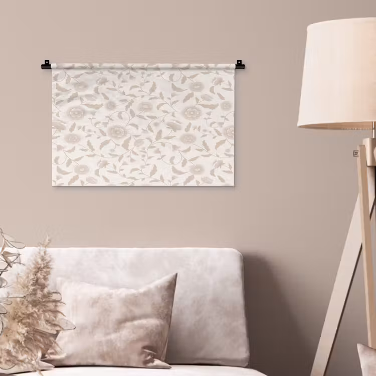 Sierlijk - Bloemen - Beige Wandkleed katoen klein 269 -sfeer4