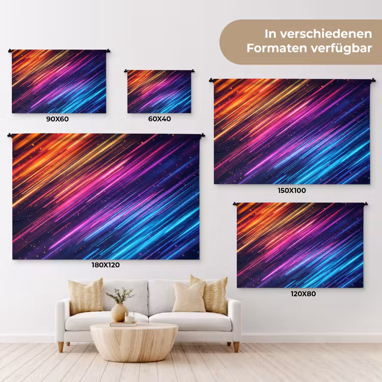 Snelheid - Kosmos - Kleurrijk Wandkleed katoen klein -tsfeer8_DE