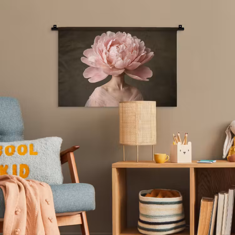 Gezicht - Roos - Roze Wandkleed katoen klein -wsfeer4_kind