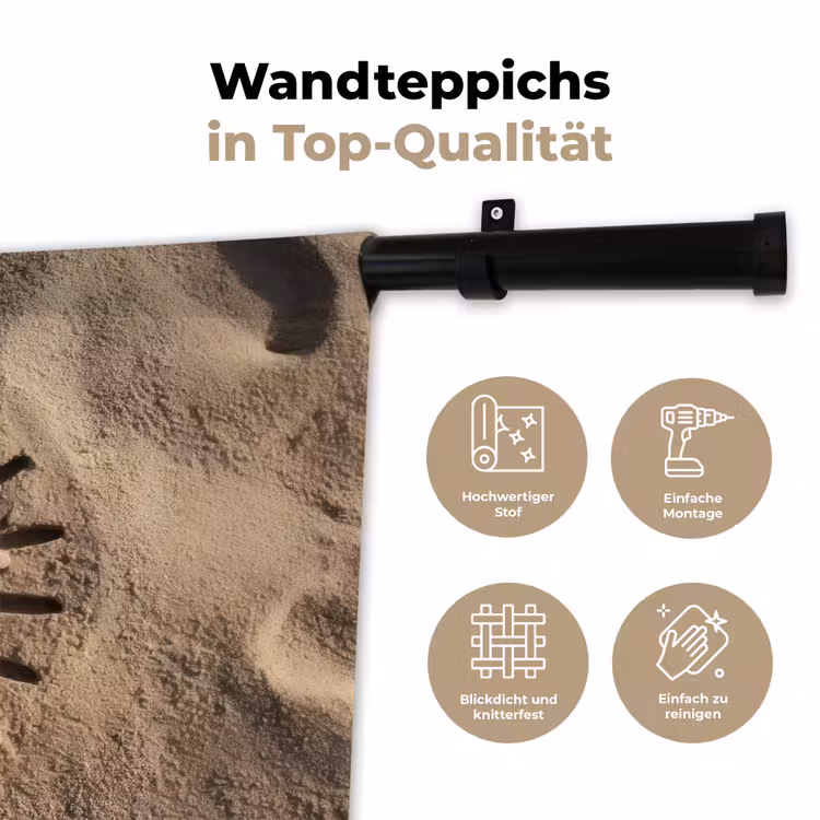 Gezichtje - Zon - Zand - Getekend Wandkleed katoen klein -tsfeer2_DE