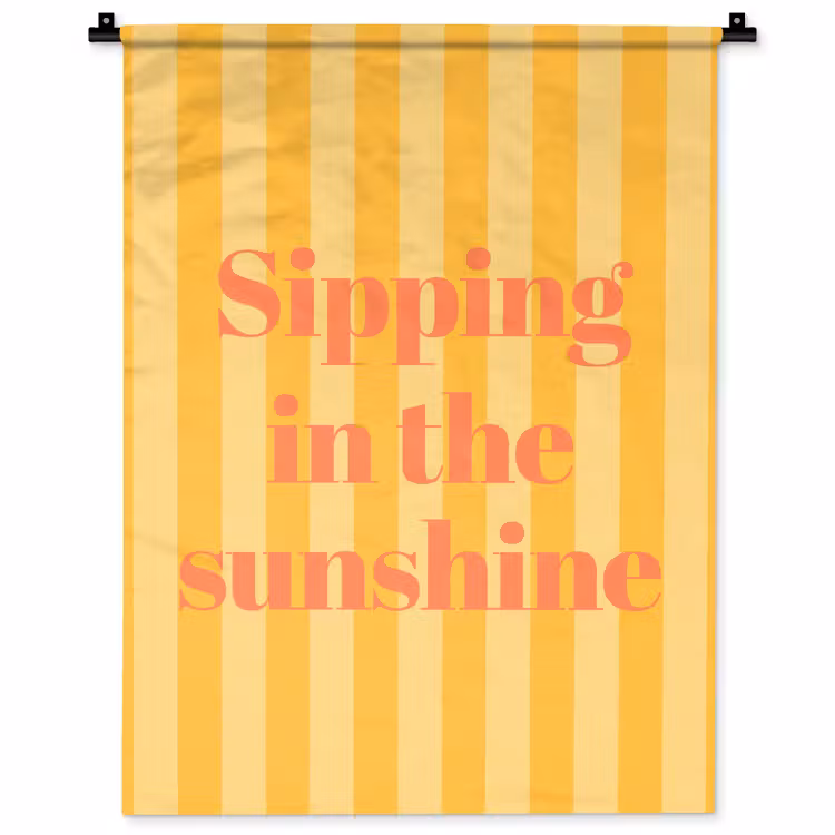 Gestreept - Geel - Sunshine - Letters Wandkleed katoen klein -zz3d