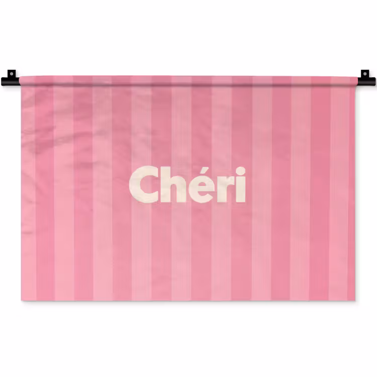 Gestreept - Roze - Chéri Wandkleed katoen klein -zz3d
