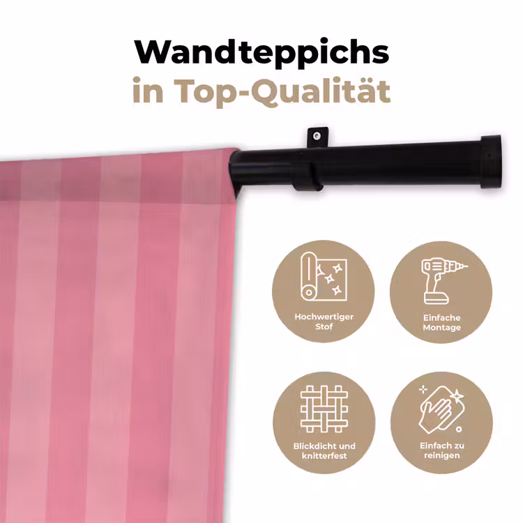 Gestreept - Roze - Chéri Wandkleed katoen klein -tsfeer2_DE