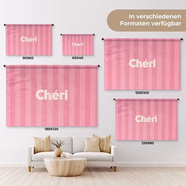 Gestreept - Roze - Chéri Wandkleed katoen klein -tsfeer8_DE