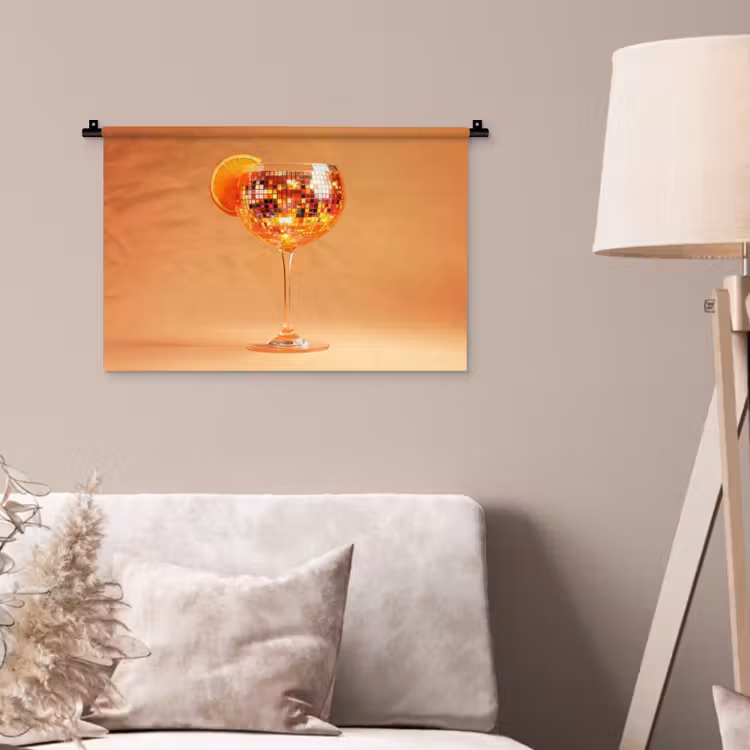 Drank - Oranje - Glitter - Disco Wandkleed katoen klein -sfeer4